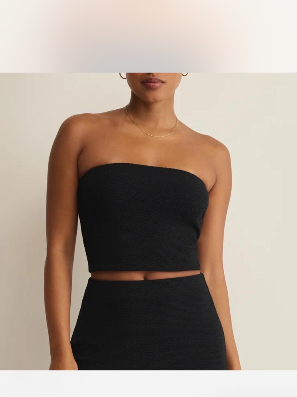 Z Supply Black Strapless Cropped Tube Top